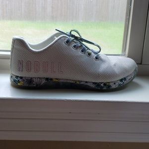 No Bull white floral trainers